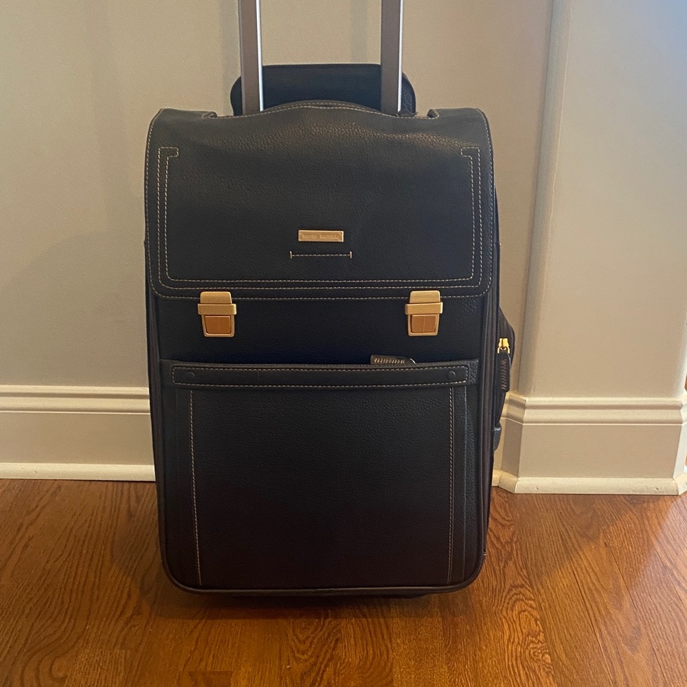 Brooks Brothers Brown Leather Rolling Backpack